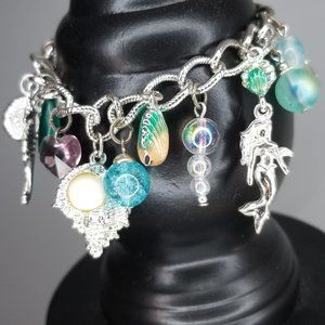 Disney's Little Mermaid Silver & Blue Charm Bracelet